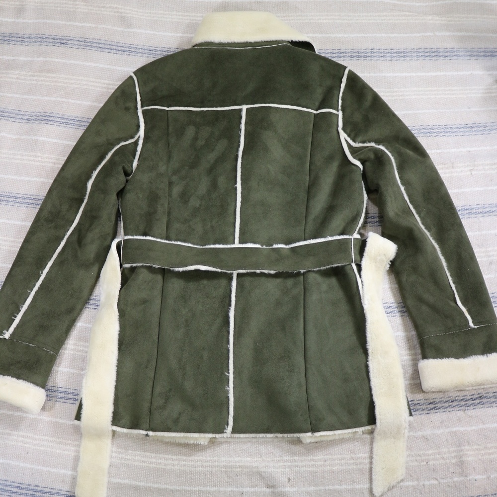 WILSON'S LEATHER Pelle Studio Olive Suede Coat Vtg - Picture 5 of 8